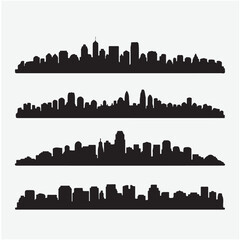 Fototapeta premium City silhouette land scape. City landscape.