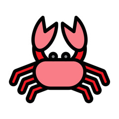 Crab Vector Filled Icon Design