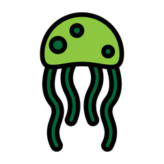 Jellyfish Vector Filled Icon Design