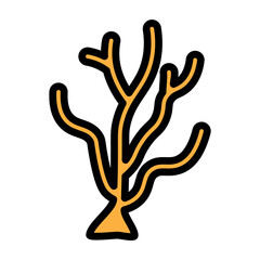 Coral Branch Vector Filled Icon Design