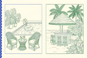 Leisure summer vacation scenes