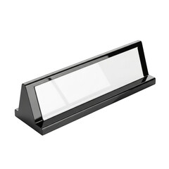 A metal desk nameplate isolated on transparent background