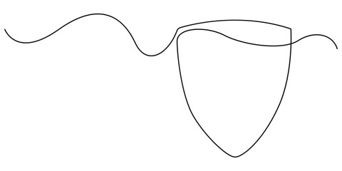 shield for security or protection concept  of continuous one line drawing vector design.