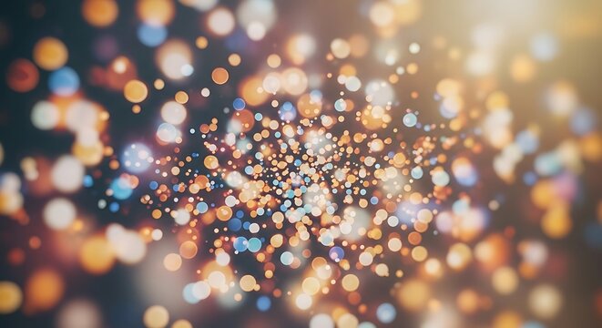 Abstract bokeh lights background with blurred and glowing colorful spots