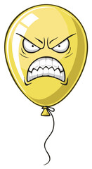 Angry balloon cartoon character with open mouth and fierce expression