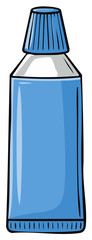 Blue Tube Container for Cream or Paste with Cap Illustration
