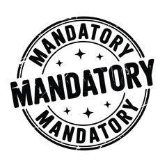 Circular stamp with the word mandatory repeated