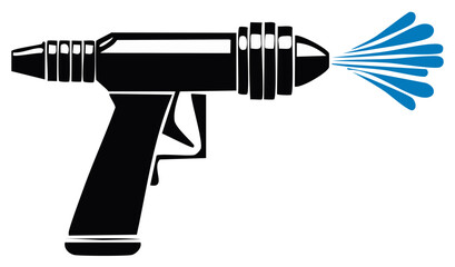 Black high pressure washer spraying blue liquid with a trigger grip