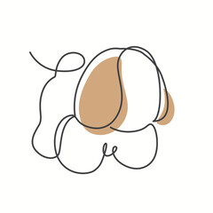 Cute Puppy Dogs one line drawing. Cute Puppy Dogs single line illustration. Cute Puppy Dogs minimalist line art