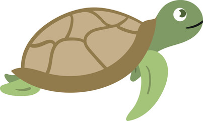Sea Turtle Vector Illustration for Kids, Marine Life, and Ocean Conservation Designs