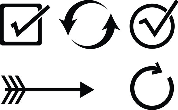 Check arrow refresh reload update &ndash; vector icon symbol set