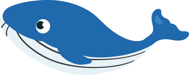 Blue Whale Vector Illustration for Kids, Ocean Life, and Marine Education