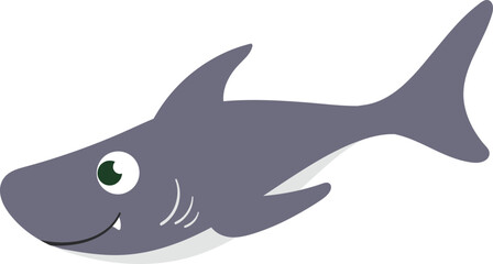 Fototapeta premium Grey Shark Vector Illustration for Kids, Ocean Life, and Marine Education Designs