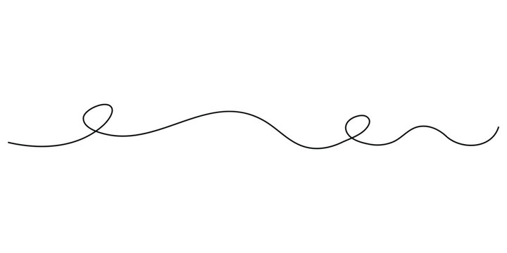 One continuous squiggle line. Curved single line.