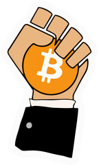 Golden Bitcoin Coin Illustration