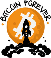 Golden Bitcoin Coin Illustration