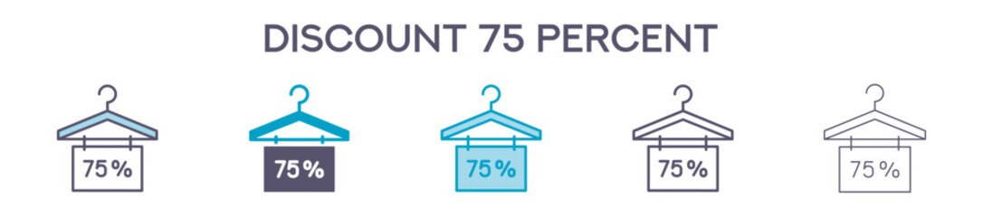 Discount 75 Percent Element For Design Graphic - Multi Styles 