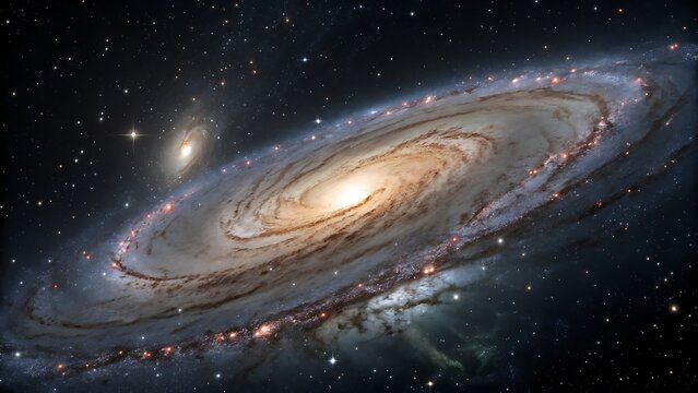 A breathtaking view of the andromeda galaxy, a spiral galaxy located approximately 25 million lightyears from earth, showcasing its stunning beauty and vastness