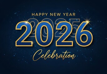 Happy new year 2026 celebration banner with sparkles