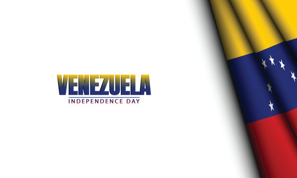 Venezuela independence day banner with venezuelan flag and text