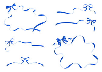 リボンのデコレーション素材のセット、フレーム