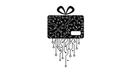 Digital gift card with circuit board pattern offers new technology opportunities