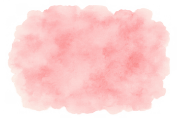 Pink watercolor paint stain textured background creating a soft abstract cloud shape grunge effect