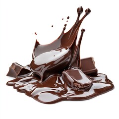 Photo of melt chocolate Isolated on white background