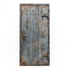 Photo of metal door Isolated on white background, high quality, 4k, super realistic, abida00001, highly detailed, --v 6.1 Job ID: e3add62b-95ac-4776-9a52-361cdfee85af