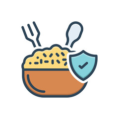 Color illustration icon for safety measures