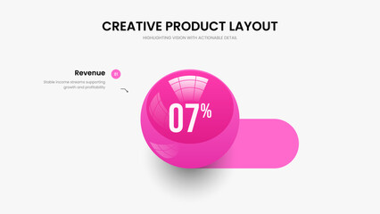 Digital Showcase Presentation Layout Vector Illustration. Sales Solution 1 Option Infographic Slide Template. Service Introduction One Element Chart Frame Design.