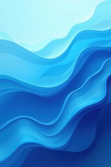Fototapeta premium Abstract flowing waves of cool blue and light blue colors creating a serene background