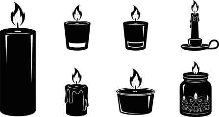 Silhouette Candle Vector Illustration Graphic