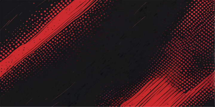 Red and black halftone pattern design with a futuristic grid texture for a dark disco party backdrop vector illustration