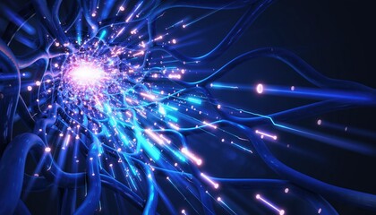 Abstract Digital Neural Network Bursting with Light and Energy