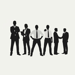 Business professionals in suits standing together in a group.