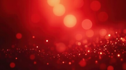 Abstract red bokeh lights and glitter sparkle background