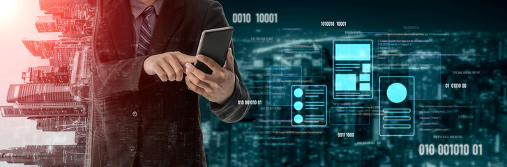 UI UX mockup showing application layout, structure, and code interface. UI design defines user flow, UI design improves clarity, UI design enhances experience, and UX design supports logic. Vouch