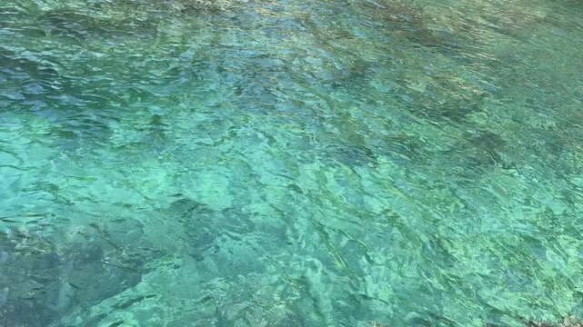 Flowing blue sea water ripples surface.