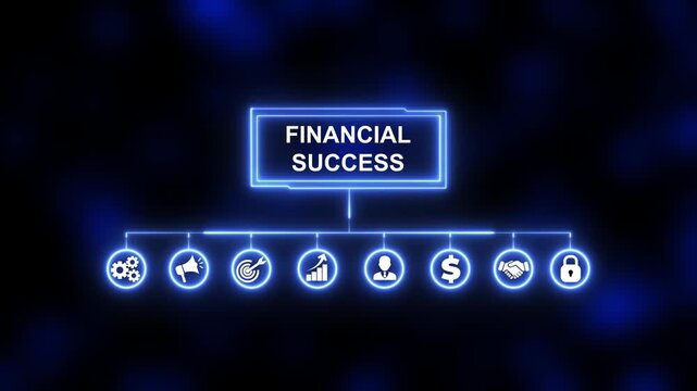 Financial Success, Hologram Futuristic Interface, Augmented Virtual Reality. Business, Technology, Internet and network concept.