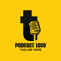 Colorful Mechanic Jumpsuits Set - Blue Orange Green Work Overalls Uniforms Vector Illustration with Yellow Podcast Logo Microphone T Design EPS
