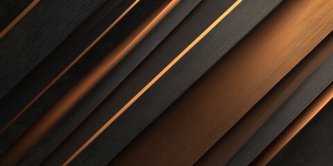 Obraz premium Angled dark and metallic layered design with copper and gold accents, creates an elegant modern feel