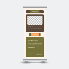 Real estate rollup banner template for home design and property sale