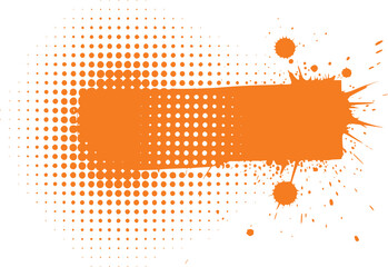 Orange Halftone Splatter Banner with Copy Space