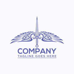 Classic medieval sword illustration for design projects