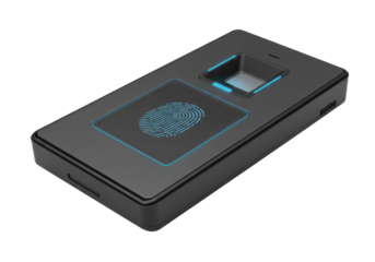 Biometric fingerprint scanner device transparent background cutout png