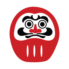 Red japanese daruma doll good luck charm vector image