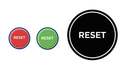 Three circular buttons with the word reset displayed on each