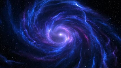 Abstract cosmic space background with dark blue night sky, glowing stars, and spiral galaxy nebula light illustration - Powered by Adobe