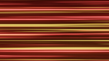 Red and Gold Speed Light Horizontal Streaks in Motion for Dynamic Visual Backgrounds